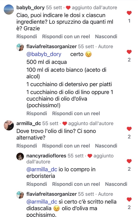 Commento Instagram — dosi esatte in ml